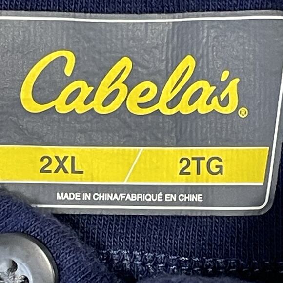Cabelas Men’s Long Sleeve Cotton 2XL Henley Heavy Weight T-Shirt Blue/Gray - Picture 10 of 12